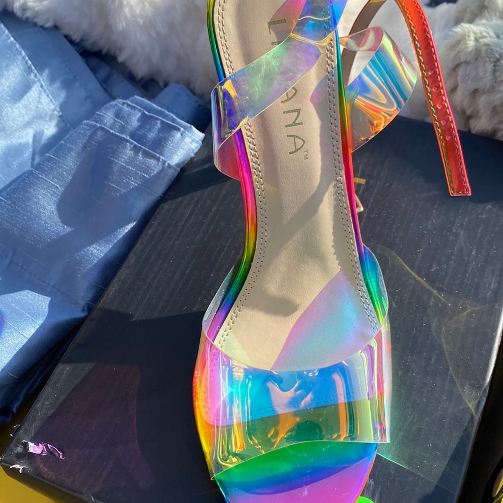 Iridescent sandals